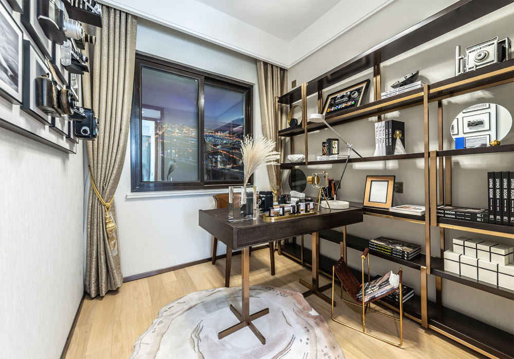 现代轻奢风格室内设计家装案例-书房 现代轻奢风格室内设计家装案例-书房