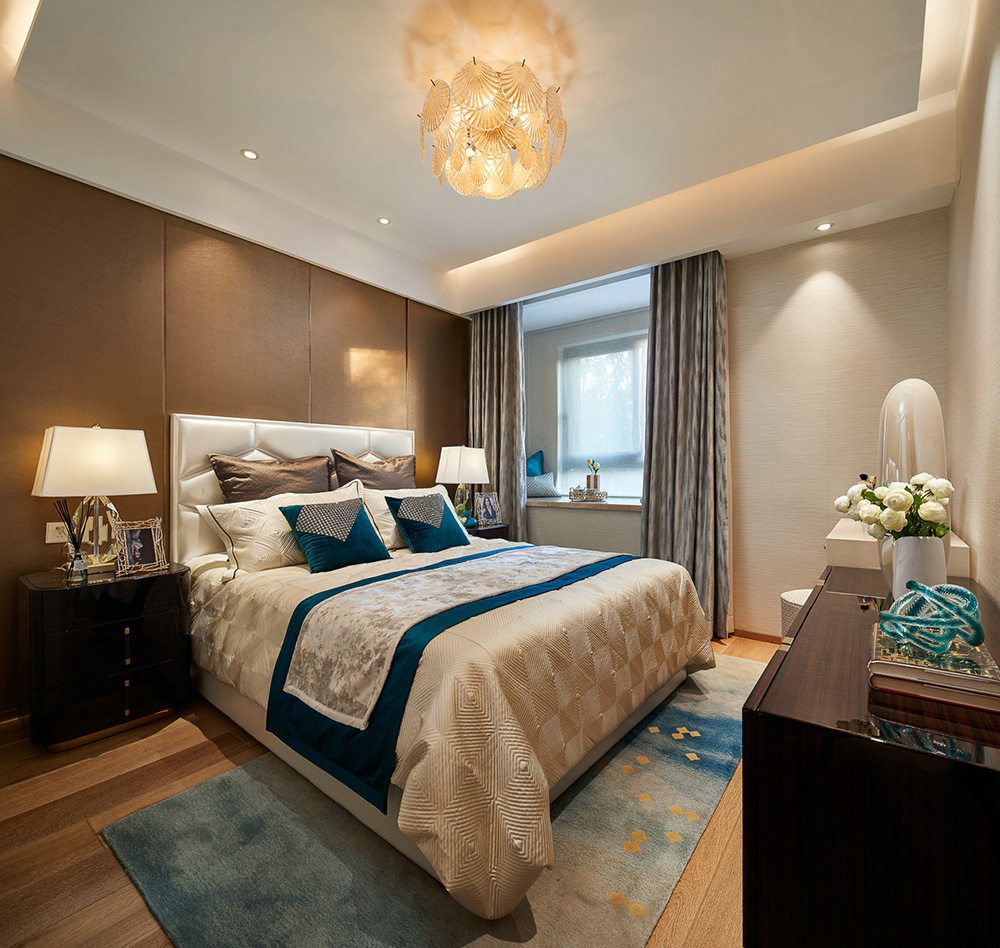 荣和悦澜山三居121平米轻奢风格室内装修案例-卧室 荣和悦澜山三居121平米轻奢风格室内装修案例-卧室