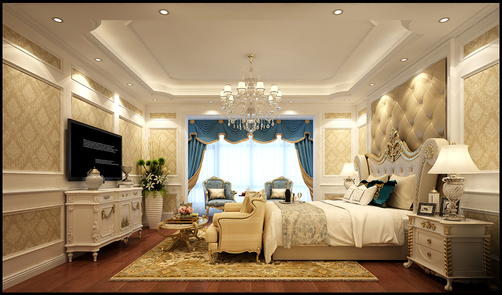 装修公司欧式古典风格复式装修效果图-卧室 装修公司欧式古典风格复式装修效果图-卧室