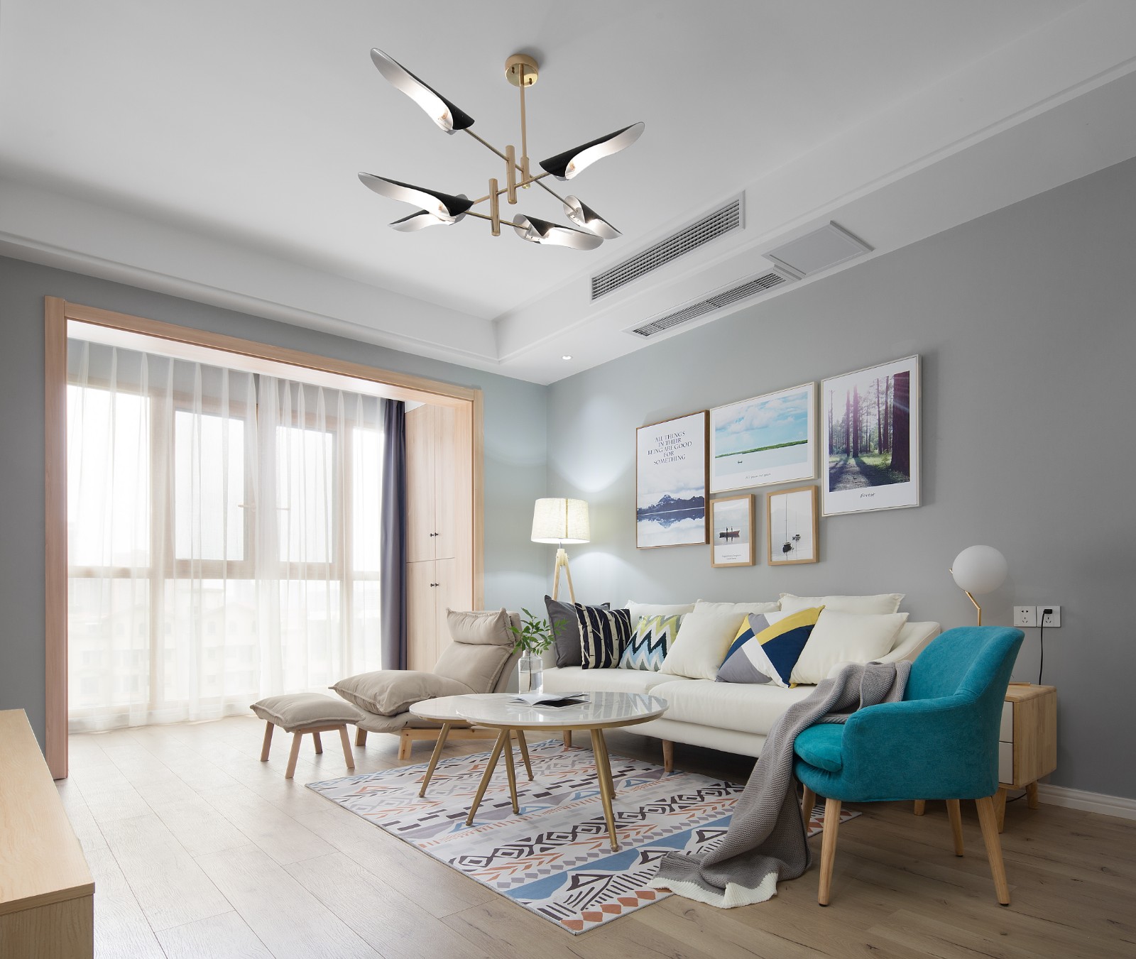 北欧简约风格家装设计室内装修效果图-客厅 北欧简约风格家装设计室内装修效果图-客厅