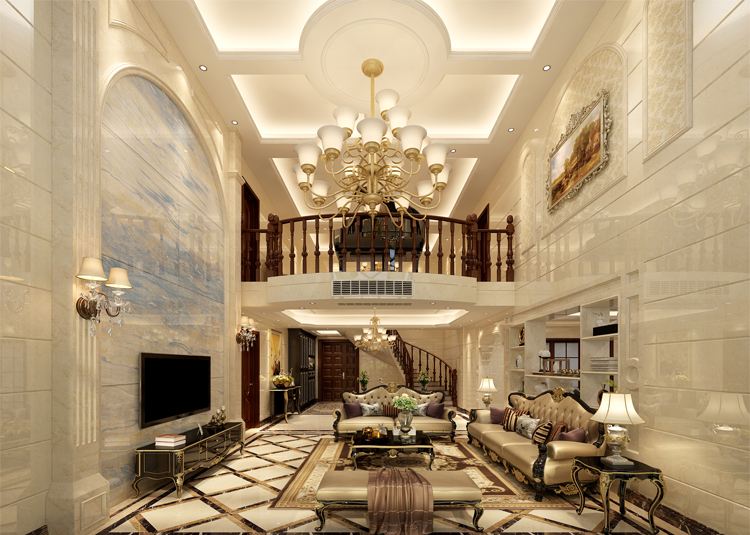 简约欧式风格别墅装修设计效果图-雅宝名门世家别墅360平米-别墅客厅装修设计 简约欧式风格别墅装修设计效果图-雅宝名门世家别墅360平米-别墅客厅装修设计